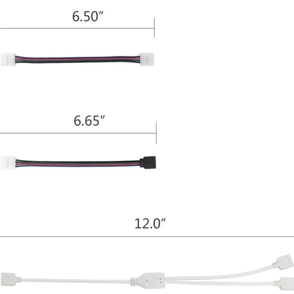FUMENTON LED Strip Connector Kit for 5050 10mm 4Pin,Includes 8 Types of Solderle